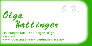 olga wallinger business card